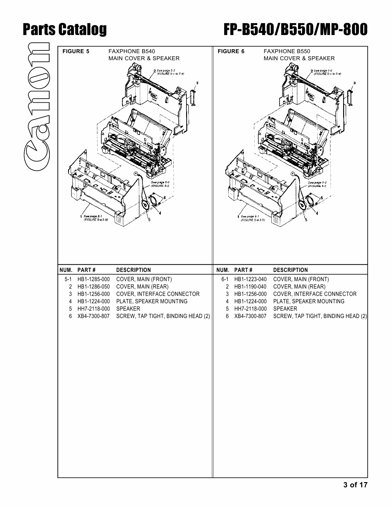 Canon FAX FP-B540 B550 MultiPass-800 Parts and Service Manual-6